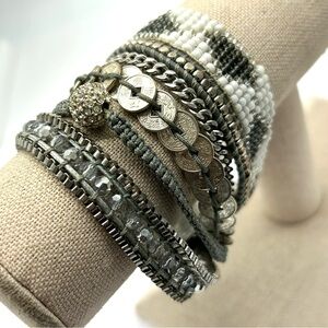 Victoria Emerson Silver Gray White Bracelet